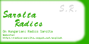 sarolta radics business card